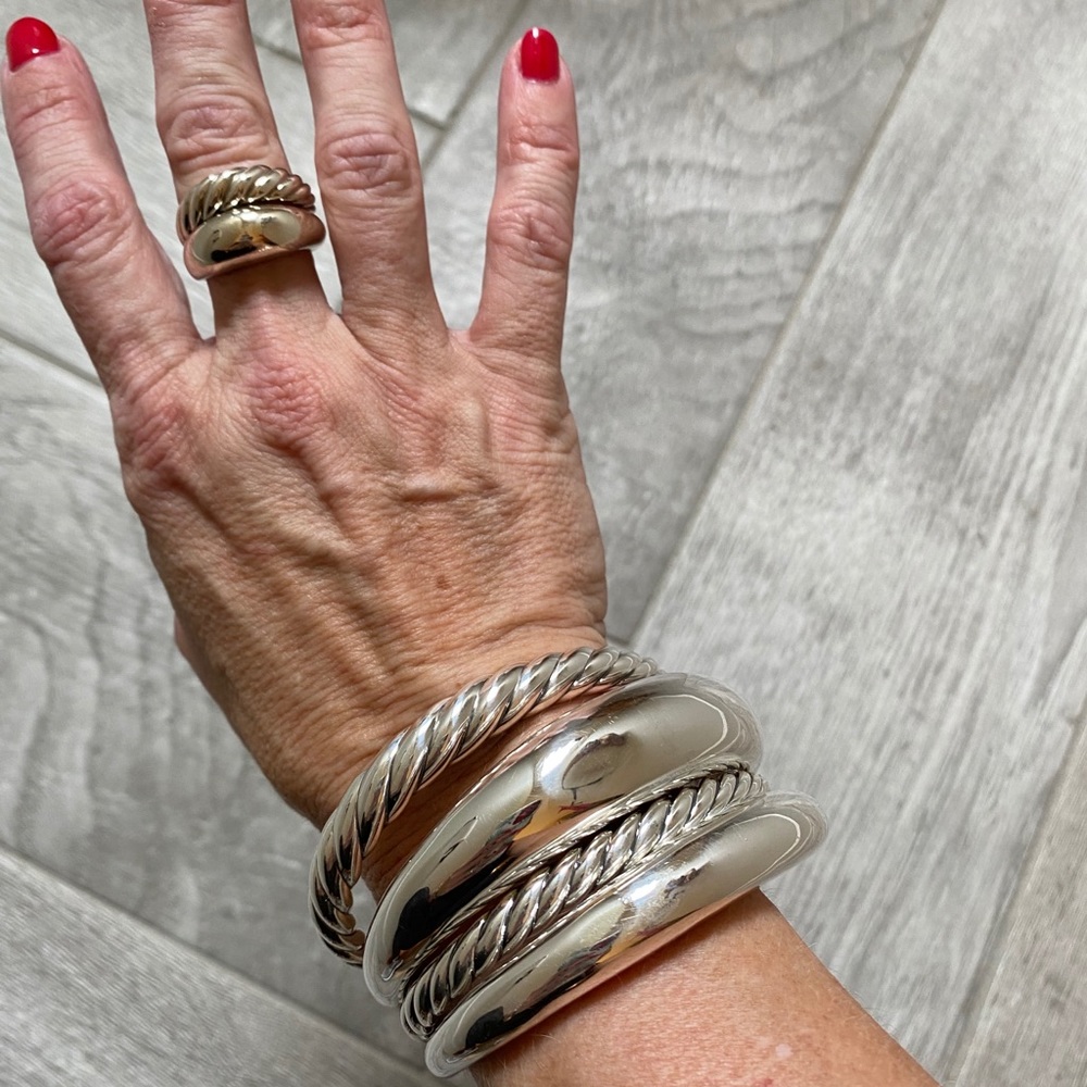 David Yurman Pure Form 4-Row Cuff & 2-Row Ring Set - GREAT DEAL!